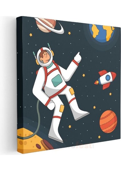 Uzay Kaşifi - Yıldızlar Arasında Astronot Kanvas Tablo modelleri