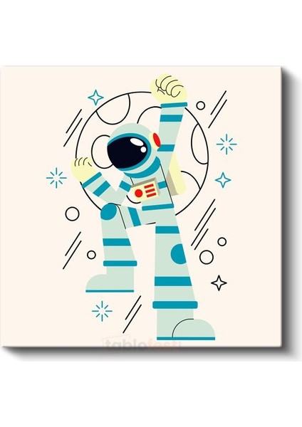 Minimalist Astronot - Mavi Uzay Yolcusu Kanvas Tablo fiyatları