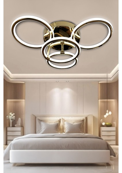 Exen Plafonyer Çift Ledli LED Avize 3+1