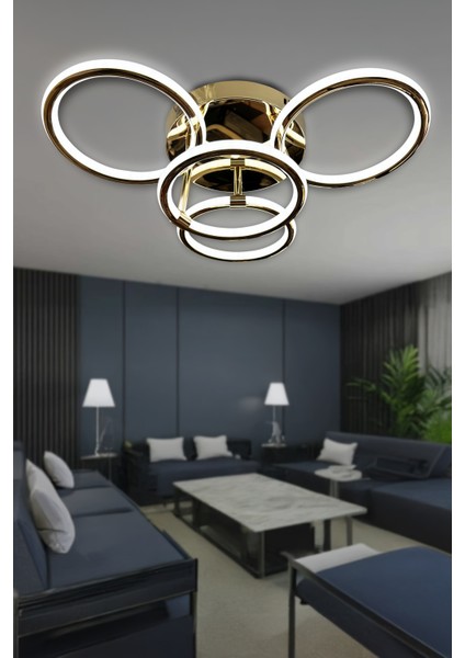Exen Plafonyer Çift Ledli LED Avize 3+1