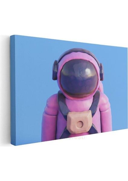 Pembe Astronot - Uzay Macerası Temalı Kanvas Tablo modelleri