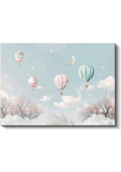 Sıcak Hava Balonları - Pastel Gökyüzü Temalı Kanvas Tablo fiyatları