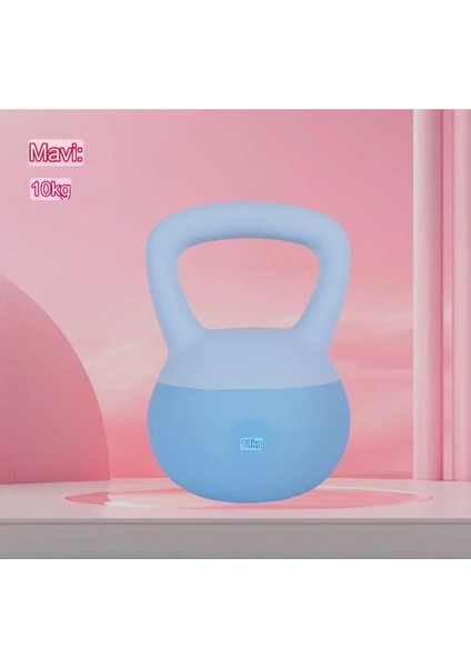10 kg Soft Kettlebell Yumuşak Tabanlı Metal Kumlu Ses Yapmaz Darbeye Dayanıklı