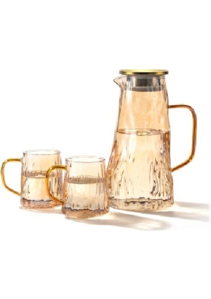 Borosilikat Cam Sürahi Takım Elio 6 Bardaklı Gold 1800 ml indirimleri
