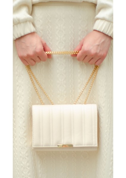 Gımosa Mahila Gold Zincir Askılı Mıknatıslı Kadın Çantası, Omuz Çantası, El Çantası, Zincir Askılı Çanta