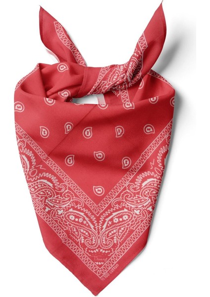 Kırmızı Etnik Desen Bandana