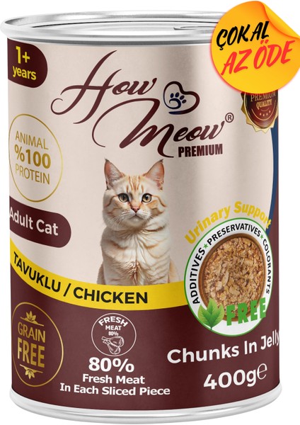 Parça Tavuklu Yetişkin Kedi Konservesi 400 G 6 Adet