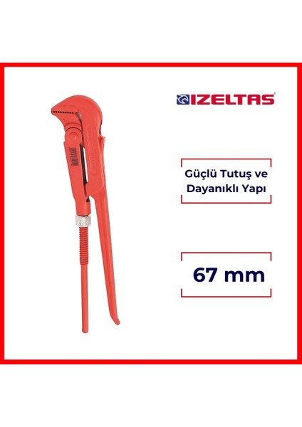 Izeltaş Maşalı Boru Anahtarı, 2" (67 Mm),güçlü Tutuş ve Dayanıklı Yapı