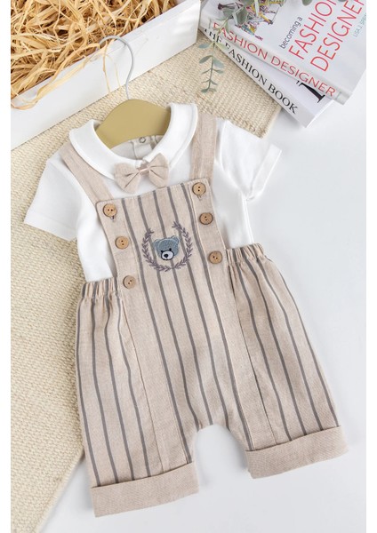 Erkek Bebek %100 Pamukyazlık Salopet Tulum Set