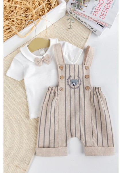 Erkek Bebek %100 Pamukyazlık Salopet Tulum Set
