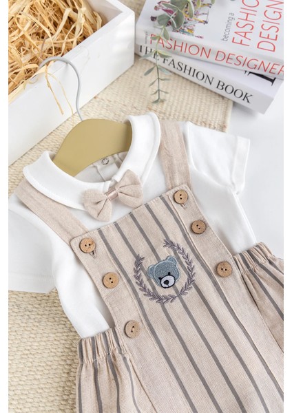 Erkek Bebek %100 Pamukyazlık Salopet Tulum Set