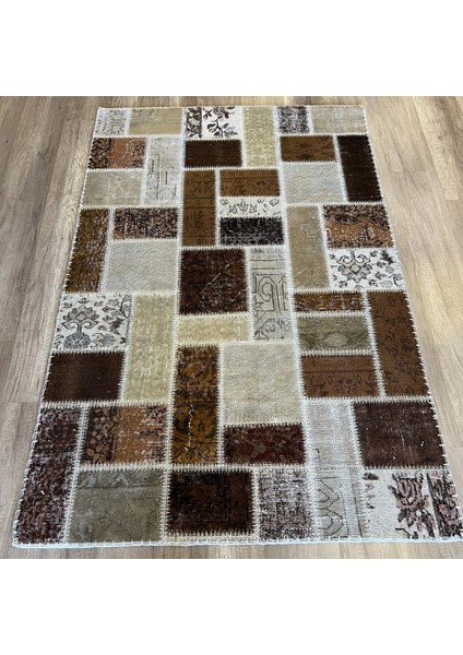 Patchwork Kahve Kutulu El Dokuma Kilim