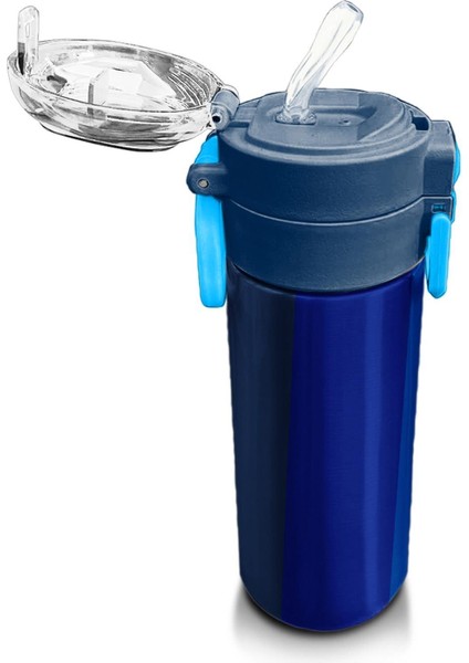 Kids Erkek Desenli Pipetli ve Direkt Içim Çelik Termos 500 ml