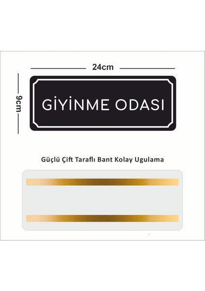 Giyinme Odası - Ofis Departman Kapı Isimliği, Yönlendirme Levhası 24X9 cm 4mm fiyatları