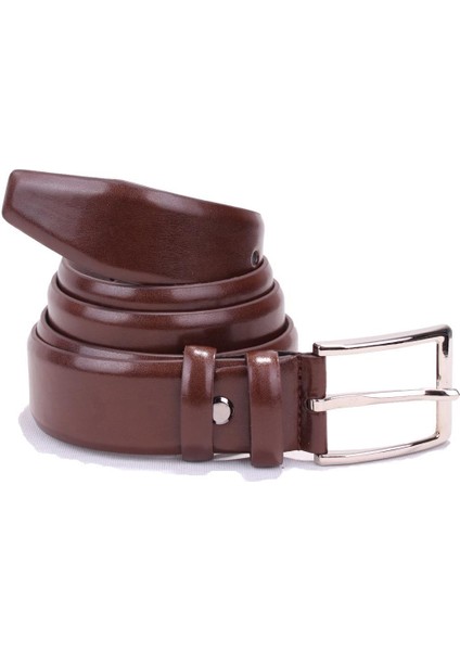 DMK26-302 Kahve 3,5 cm Suni Deri Erkek Kemer fırsatları