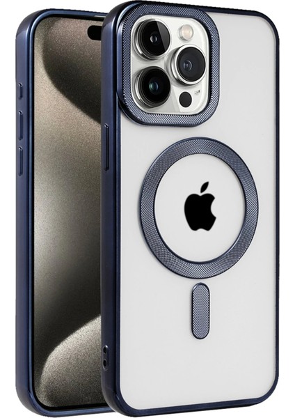 Iphone 15 Pro Kılıf Kronos Magsafe Kapak - Lacivert Bstmy