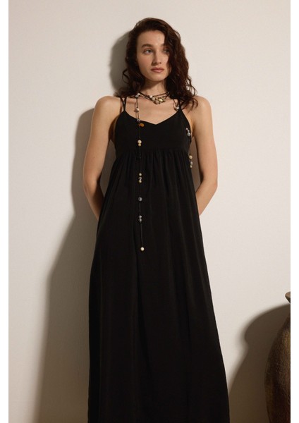 Askılı Kuplu Kupro Maxi Elbise fiyatları