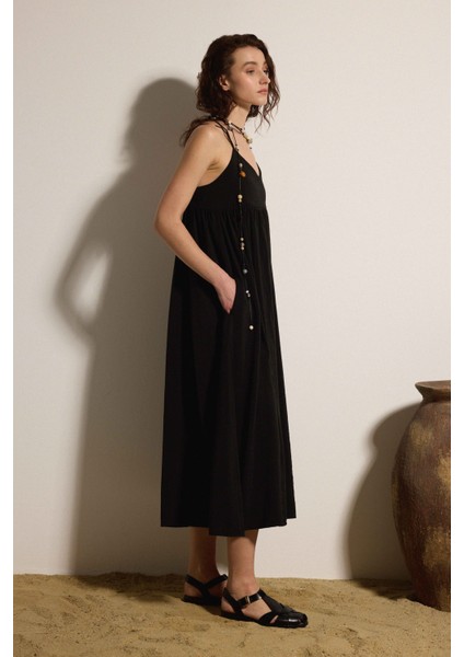 Askılı Kuplu Kupro Maxi Elbise modelleri