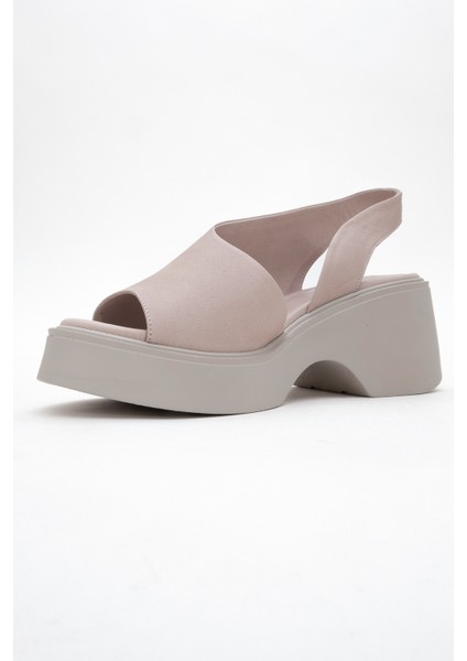 Roy Taş Cilt Hakiki Deri Kadın Dolgu Topuklu Sandalet fırsatları