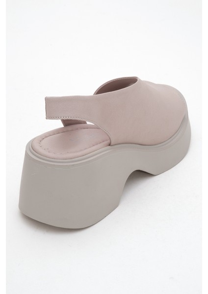 Roy Taş Cilt Hakiki Deri Kadın Dolgu Topuklu Sandalet indirimleri