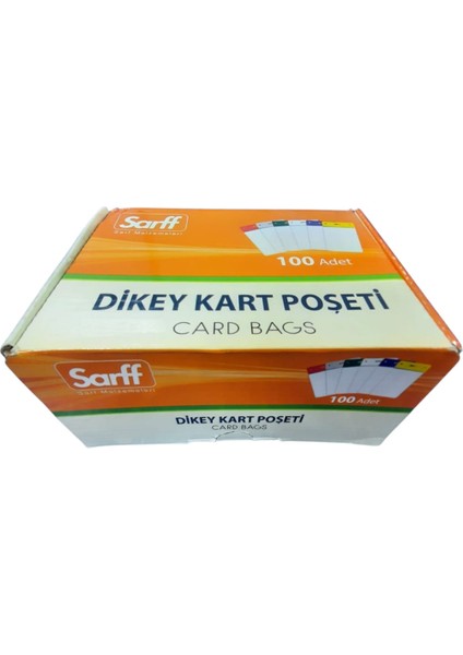 Dikey Şeffaf Kart Poşeti 10X14.5 cm ( 5 Adet ) + Sarff Kart Askı Ipi Siyah Metal Klipsli ( 5 Adet ) Set fiyatları