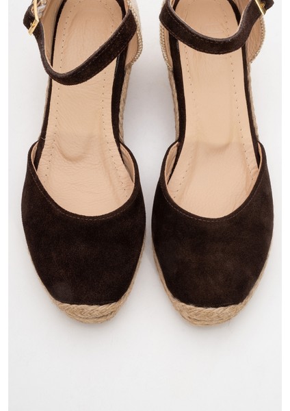 Aldea Kahverengi Süet Hakiki Deri Kadın Dolgu Topuk Sandalet fiyatları
