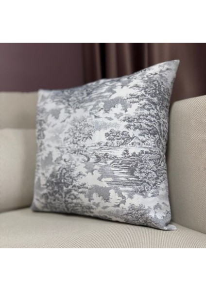 Yüksek Kaliteli Desenli Jakarlı Dokuma Kumaş 45 x 43 cm (İçi Dolu) Gri Ağırlıklı fırsatları