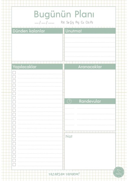 Süresiz Günlük Planlayıcı Minimal Desenli