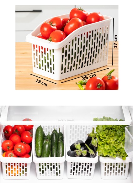 Org-24 4 Lü Çok Amaçlı Plastik Dolap Içi Düzenleyici Saklama Kutusu Organizer Sepet