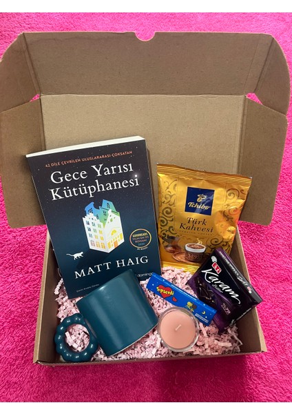 Gece Yarısı Kütüphanesi Kitabı,Kahve Fincanı Özel Gün Kutusu&Ofis hediyesi&Yeni iş Tebrik Kutusu