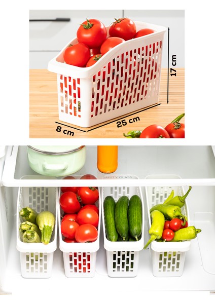 Org-22 3 Lü Çok Amaçlı Buzdolabı Içi Düzenleyici Sebze Meyve Organizer Sepet