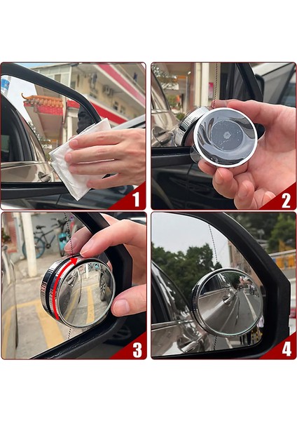 Vantuzlu Oto Kör Nokta Aynası Ayarlanabilir Tak-Çıkar Dönerli Prizmatik 360 Derece Krom Çerçeveli