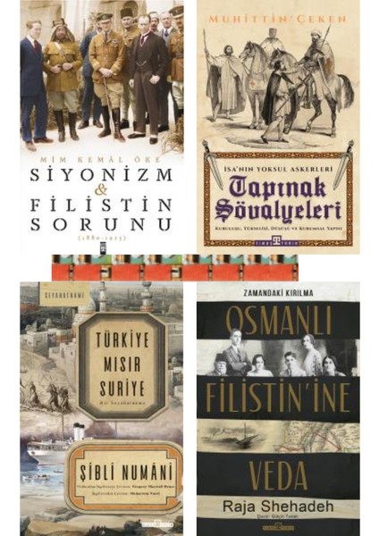 Siyonizm ve Filistin Sorunu,osmanlı Filistin Vedası,tapınak Şövalyeleri,türkiye Mısır Suriye(4kitap)