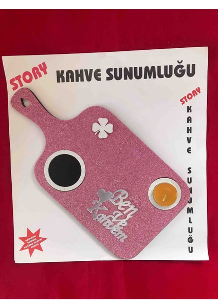 Kesme Tahtası Şeklinde Kahve Sunum Tepsisi