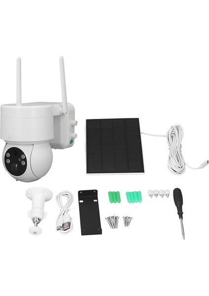 Powermaster PM-26196 Solar Güneş Panelli Dış Mekan Wifi Kamera 4mp 1080P Icsee Uygulama Destekli