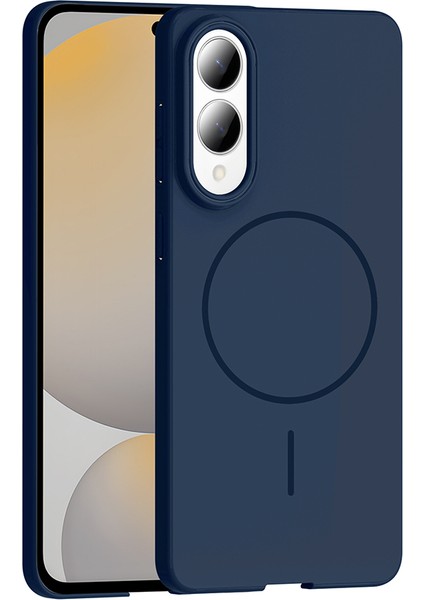 Galaxy S25 Edge Kılıf M-Safe Şarj Özellikli Sah Ruby Sert Kapak - Lacivert