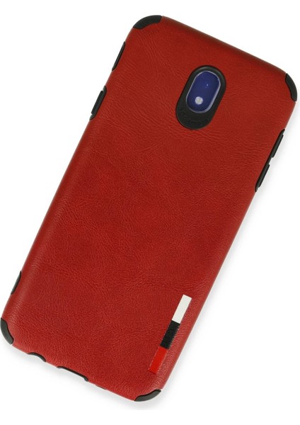 Samsung Galaxy J7 Pro / J730 Kılıf Loop Deri Silikon - Kırmızı Bstmy