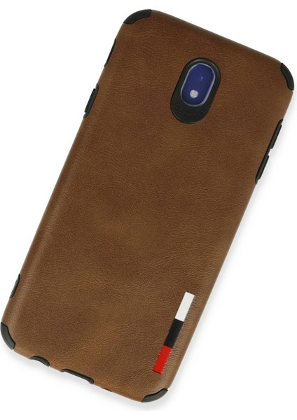 Samsung Galaxy J7 Pro / J730 Kılıf Loop Deri Silikon - Kahverengi Bstmy