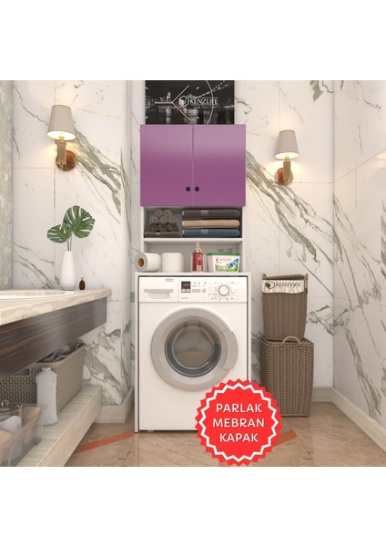 Kenzlife Membran Çamaşır Makinesi Dolabı Hayzum Llabyz Düz 180*66*55 Mebran Kapak Suntalam Gövde