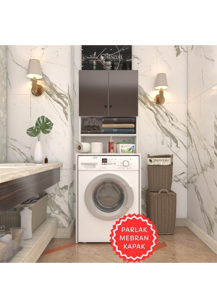 Kenzlife Membran Çamaşır Makinesi Dolabı Hayzum Khvbyz Düz 180*66*55 Mebran Kapak Suntalam Gövde