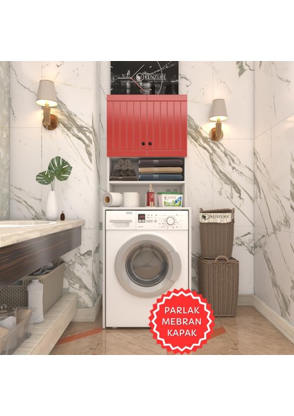Kenzlife Membran Çamaşır Makinesi Dolabı Hayzum Krmbyz Çitçit 180*66*55 Mebran Kapak Suntalam Gövde