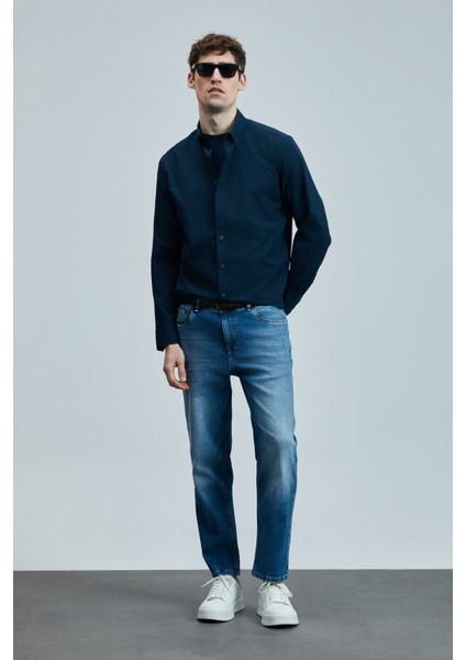 Lufian Ellery Erkek Basic Gömlek Regular Fit Lacivert fırsatları