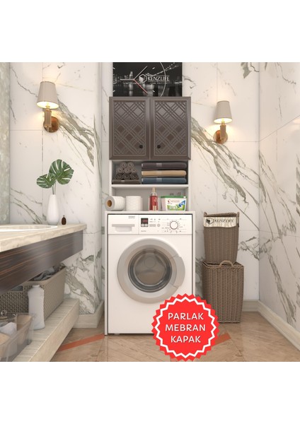 Kenzlife Membran Çamaşır Makinesi Dolabı Hayzum Khvbyz Hasır 180*66*55 Mebran Kapak Suntalam Gövde