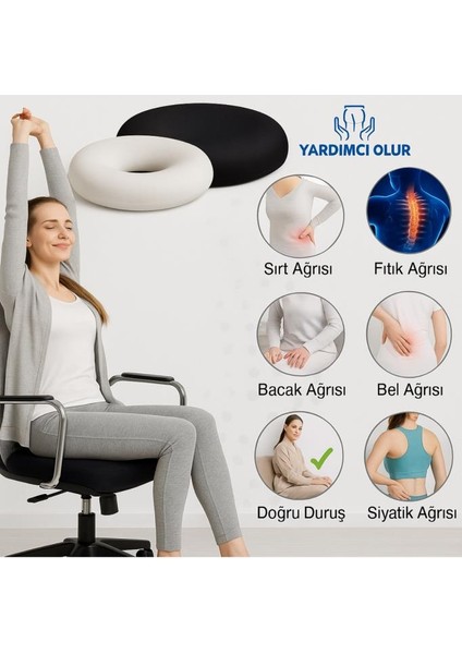 Oturma Minderi Yastığı Ortopedik Destekli Simit Minder Oturma Simidi