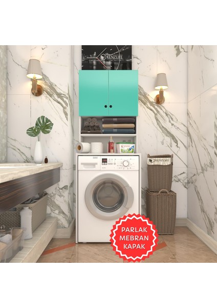 Kenzlife Membran Çamaşır Makinesi Dolabı Hayzum Trkbyz Düz 180*66*55 Mebran Kapak Suntalam Gövde