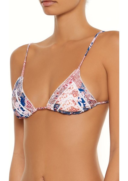 Desenli Üçgen Bikini Üstü modelleri