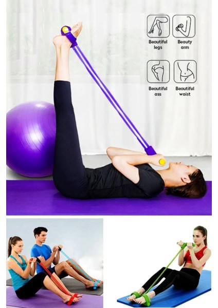 Body Trimmer Mekik Çekme Aleti Evde Spor Egzersiz Lastiği Karın Kol Kalça Ayak Tüm Vücut