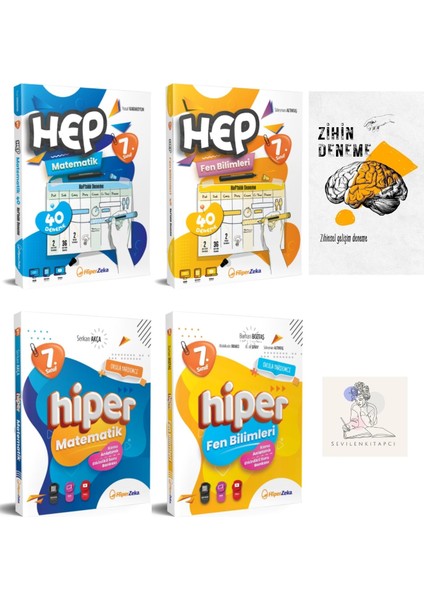 Hiperzeka 7.sınıf Mat-Fen Konu Anlatım ve Hep Haftalık Deneme SET+ZİHİNDENEME-SS-SK1106