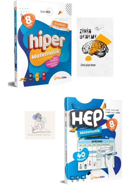 Hiperzeka 8.sınıf Matematik Konu Anlatım ve Hep Haftalık Deneme SET+ZİHİNDENEME-SS-SK1565