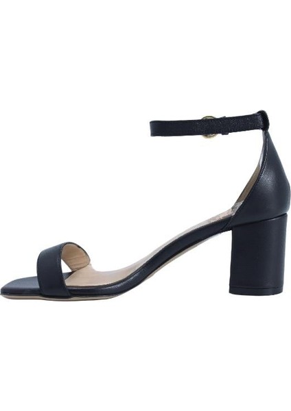 Hakiki Deri Sıyah Sandalet Topuklu 1918 33 fiyatları